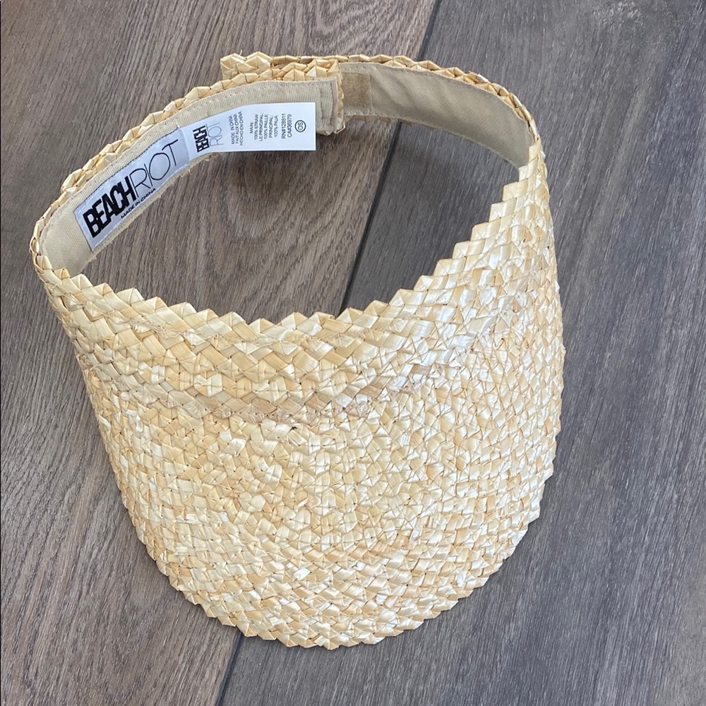 Beach Riot Tan Straw Visor Hat
